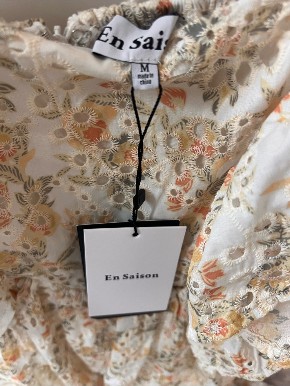 En Saison Cream and Yellow Floral Ruffle Maxi Dress - Picture 4 of 4